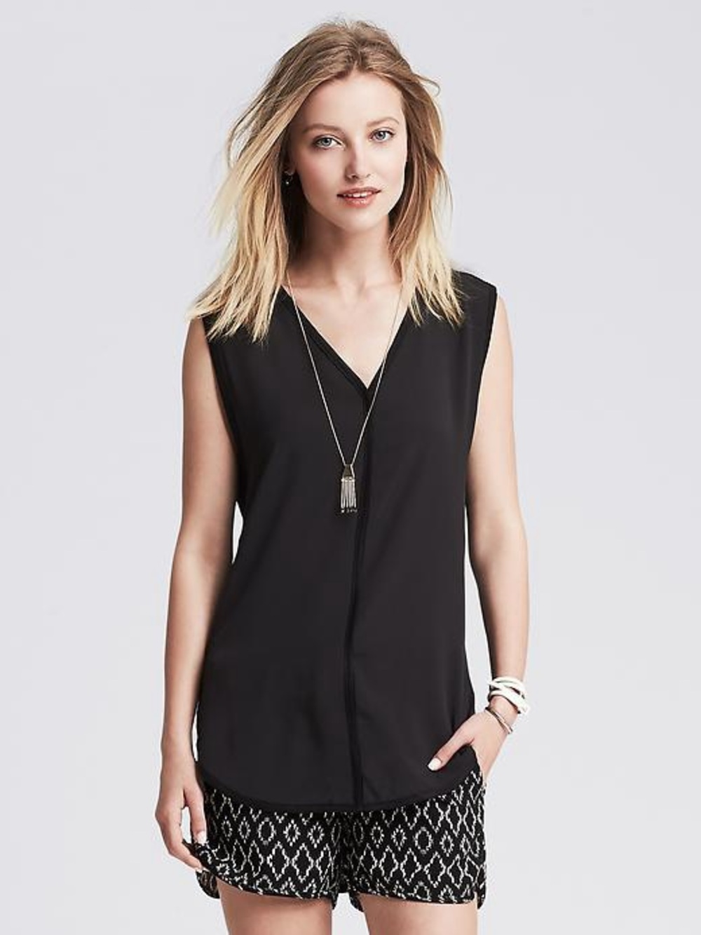 NWT Banana Republic Mixed Media Muscle Tank Sleeveless Blouse Sz. S #2391